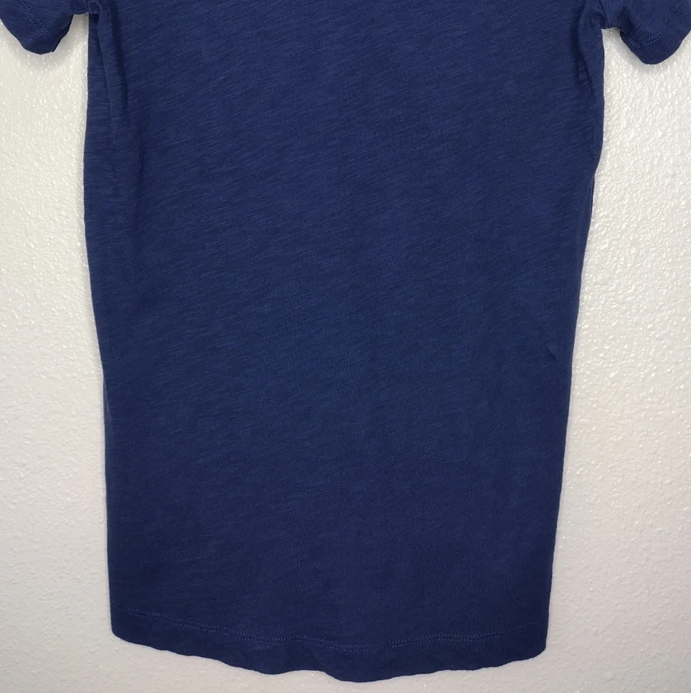 Madewell Women's Cotton Blue Short Sleeve V-Neck T-Shirt Basic Top - Picture 7 of 13